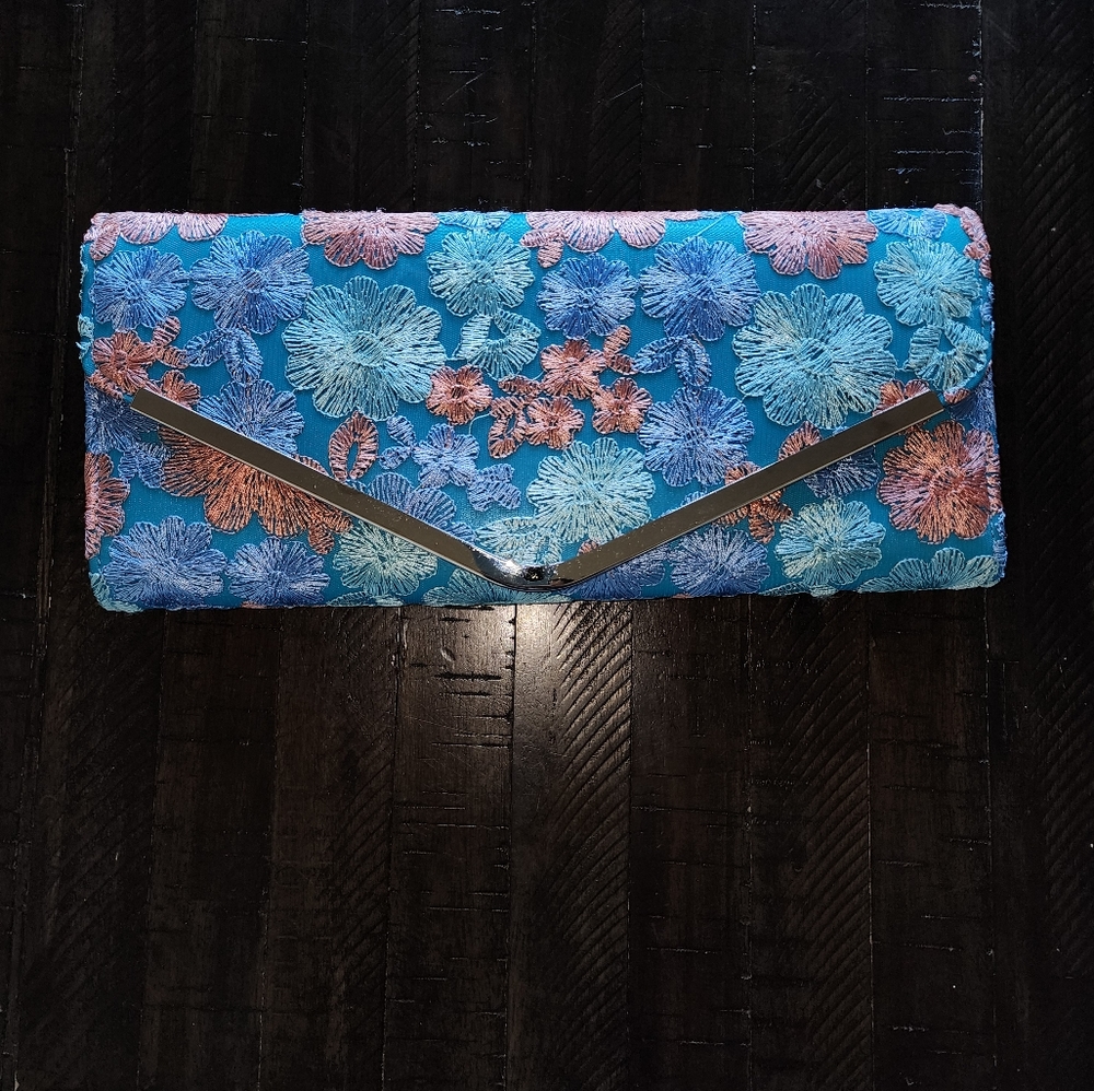 Large Floral Clutch Purse